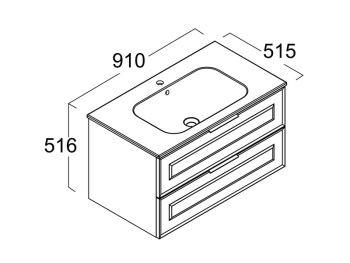 Тумба под раковину Berloni Bagno SUITE VINTAGE SUVBS2C90C/176/CHALAO 176
