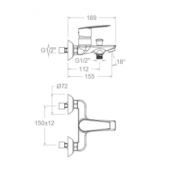 Смеситель для ванны Ramonsoler Civic без душевого гарнитура 510501S