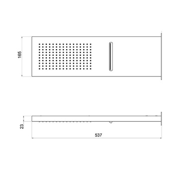 Верхний душ настенный Almar 537х165, 2 режима, черный глянцевый pvd E044199.DB