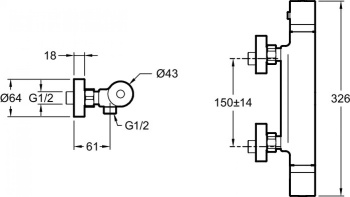 Смеситель для душа Jacob Delafon Edgar E29846-CP, хром хром