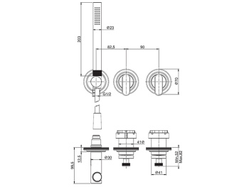 Смеситель для душа Fima Carlo Frattini PARK LANE F1319WX8SN