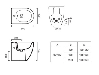 Биде напольное 50×35 Catalano Sfera Bianco satinato 0519501021