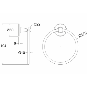 Полотенцедержатель Burlington A3 CHR хром