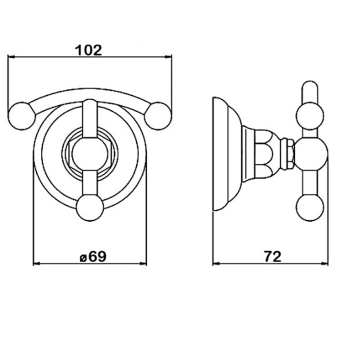 Крючок двойной Nicolazzi Onice хром 1481CR09O