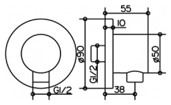 Шланговое подключение Keuco Ixmo 59547010001 хром