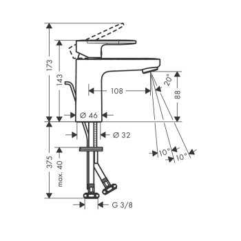 Смеситель для раковины Hansgrohe Vernis Blend 100 71585000 хром