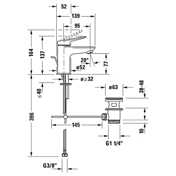 Смеситель для раковины Duravit Circle M WA1010001C46 черный