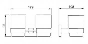 Стаканчик для зубных щёток Nofer двойной BARCELONA 16914.B