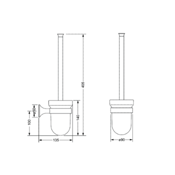 Туалетный ершик Jorger Valencia 638.00.000.022 розовое золото 