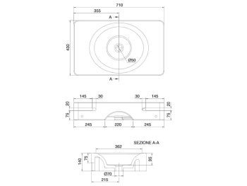 Раковина подвесная Scarabeo FUJI 6002