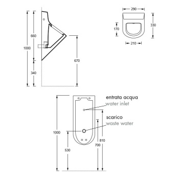 Писсуар Alice Form 30хВ66, подвесной, белый глянцевый, 22260101