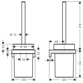Ерш подвесной hansgrohe AddStoris 41752340 шлифованный черный хром
