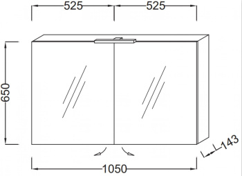 Зеркало-шкаф Jacob Delafon Rithmik EB787RU-E10 Квебекский дуб