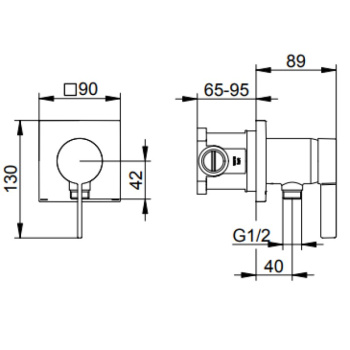 Смеситель для душа Keuco IXMO_solo 59552019522 хром