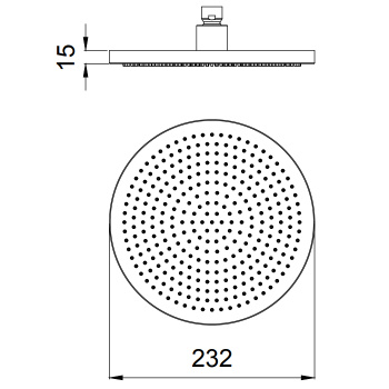 Верхняя душевая лейка Almar 230 без держателя, черный металл брашированный pvd E044292.AB