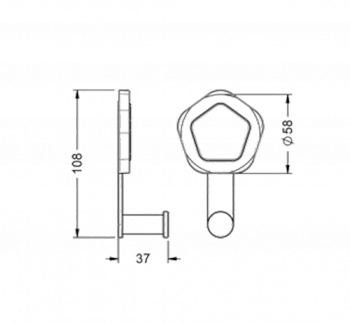 Крючок Jorger Shado 635.00.023.040-51 благородная латунь/белая бирюза