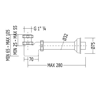 Сифон для раковины/биде под донный клапан Devon&Devon 1 1/4 хром GH554CR