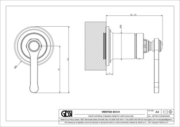 Смеситель для душа Gessi Venti20 65131.727 Brass Brushed PVD