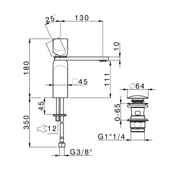 Смеситель для раковины Cisal Hi-rise RI0004942W золото