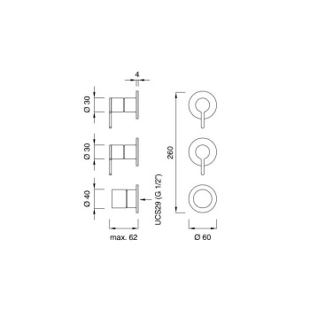 Cмеситель для душа CEA Design Innovo INV 122 L с термостатом сталь