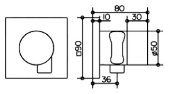 Переключатель потоков Keuco Ixmo 59557010202 с держателем для душа