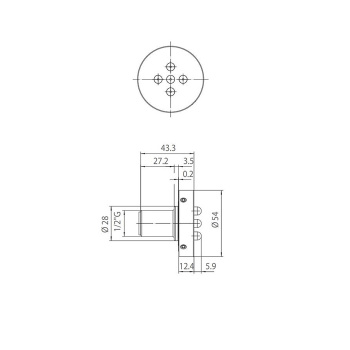Bossini Liberty Форсунка гидромассажная круглая Ø54мм, цвет: хром I00214.030