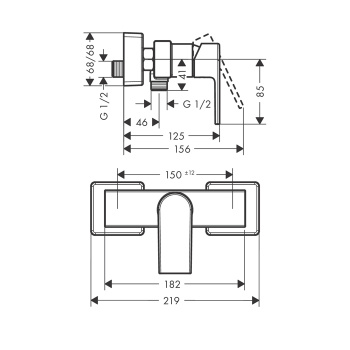 Смеситель для душа hansgrohe Vernis Shape 71656000, ВМ, хром