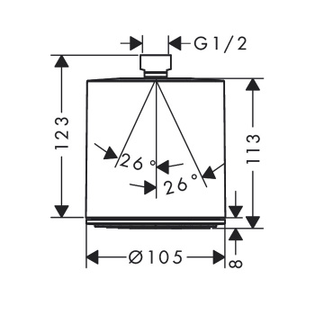 HANSGROHE PULSIFY Верхний душ Ø105 мм., EcoSmart, цвет черный матовый/графит