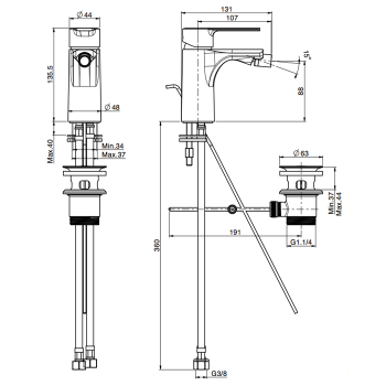Смеситель для биде Fima Carlo Frattini Mast с донным клапаном, белый матовый F3132BS
