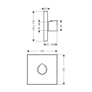 Axor Starck Organic, Запорный клапан 120/120 для скрытой установки, цвет: хром 12771000