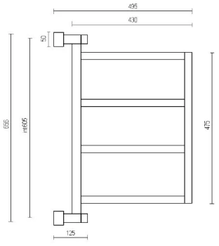 Полотенцесушитель водяной Margaroli Brezza 7004704CN 65.6x49.5 хром/черный