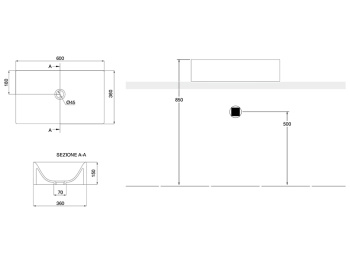 Раковина накладная Scarabeo SKINNY 5414