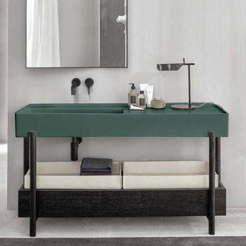 Раковина накладная Cielo Plinio PNLASF SM 140 см зеленый