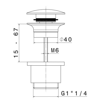 Донный клапан для раковины Kerama Marazzi потертая бронза 230KM.31.023
