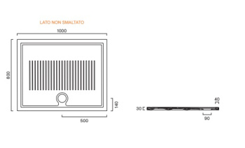 Душевой поддон 100×80 Catalano H3 Ceramic Bianco lucido 7041080001