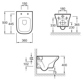 Подвесной унитаз Jacob Delafon Vox EDM102-00