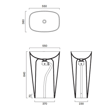 Раковина Catalano Green 55х38, отдельностоящая, слив в пол, белый глянцевый 428550001