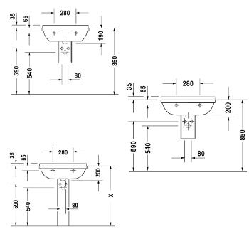 Duravit  Starck 3 Раковина подвесная 650х485 мм с 1 отв под смеситель, с переливом, цвет белый