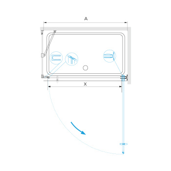 Душевой уголок RGW Hotel HO-045B распашная 120х90 см 350604592-014