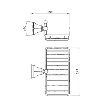 Полочка-решетка прямоугольная Nicolazzi Teide хром 1493CR05