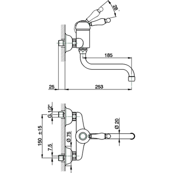 Смеситель для кухни наружный Cisal Arcana Empress хром EM00040021