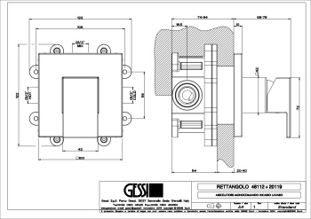Смеситель для душа Gessi Rettangolo 20119.149 Finox Brushed Nickel