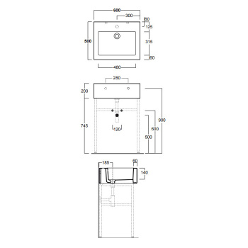 Раковина подвесная/накладная Simas Frozen FZ 11 bia 1 hole 90 см белый