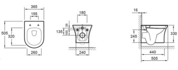 Чаша подвесного унитаза Jacob Delafon Aleo EDAH132-0