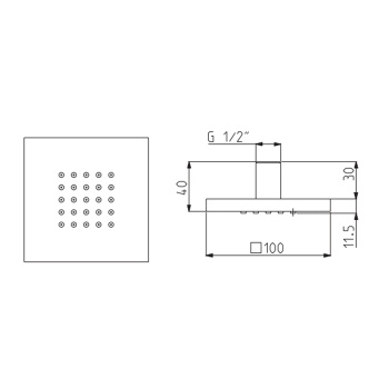 Форсунка для душа Fima Carlo Frattini Wellness встраиваемая, хром F2339CR