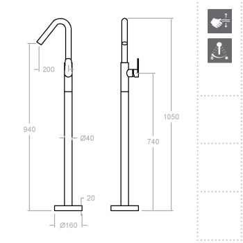 Смеситель для раковины Ramonsoler Alexia напольный 367602S