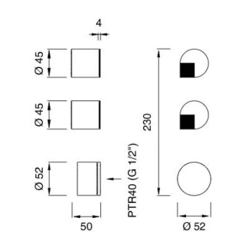 Смеситель для душа CЕА Design Duet DET 51 S с термостатом сталь