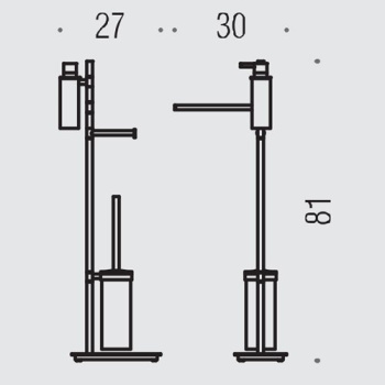 Стойка с аксессуарами Colombo Square h81 хром B9918.CR