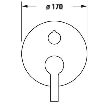 Duravit B.2 Смеситель для ванны скрытого монтажа (наружная часть круг) с переключателем и обратным клапаном, цвет: хром
