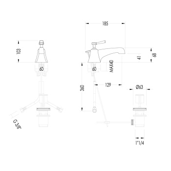 Смеситель для раковины Devon&Devon Time 2TIME210CR хром